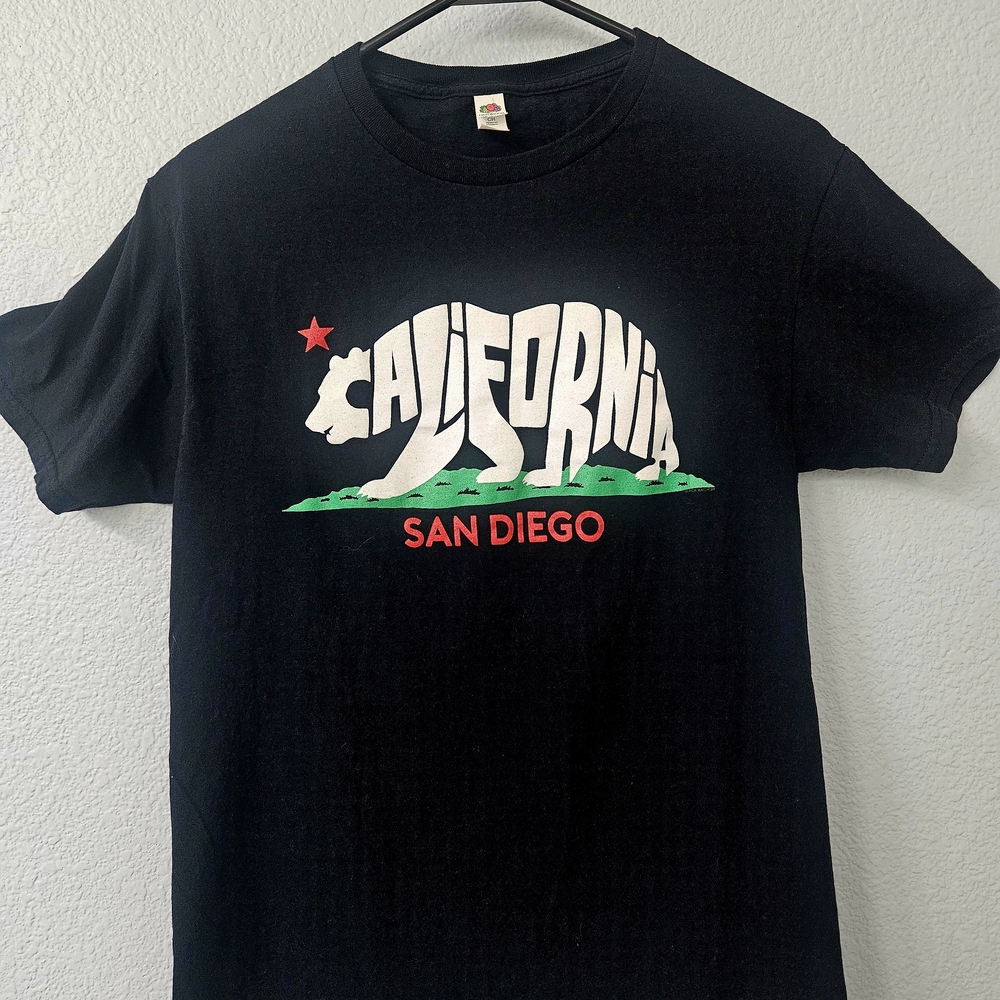 Fruit of the Loom Black California Bear San Diego Graphic Tee